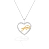 Thumbnail Image 1 of True Fans Buffalo Bills 1/10 CT. T.W. Diamond Heart Necklace in Sterling Silver & 10K Yellow Gold