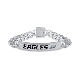 True Fans Philadelphia Eagles 1/6 CT. T.W. Diamond Logo ID Bracelet in Sterling Silver