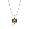 Thumbnail Image 1 of True Fans Dallas Cowboys 3/8 CT. T.W. Black Diamond and Enamel Reversible Shield Necklace in 10K Yellow Gold & Sterling Silver