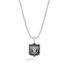 Thumbnail Image 1 of True Fans Las Vegas Raiders 3/8 CT. T.W. Black Diamond and Enamel Reversible Shield Necklace in 10K Yellow Gold & Sterling Silver