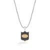 Thumbnail Image 0 of True Fans San Francisco 49ers 3/8 CT. T.W. Black Diamond and Enamel Reversible Shield Necklace in 10K Yellow Gold & Sterling Silver