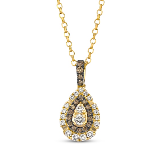 Le Vian Diamond Teardrop Necklace 3/8 ct tw 14K Honey Gold 19"