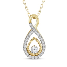 Threads of Love Diamond Infinity Necklace 1/4 ct tw 10K Yellow Gold 18&quot;