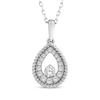 Thumbnail Image 1 of Threads of Love Diamond Teardrop Necklace 1/4 ct tw 10K White Gold 18&quot;