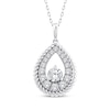 Thumbnail Image 1 of Threads of Love Diamond Teardrop Necklace 1 ct tw 10K White Gold 18&quot;