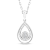 Thumbnail Image 0 of Threads of Love Multi-Diamond Center Teardrop Necklace 1/20 ct tw Sterling Silver 18"