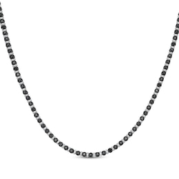 Men's Black & White Diamond Necklace 7-3/4 ct tw Sterling Silver 20&quot;