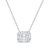 Thumbnail Image 1 of Multi-Diamond Octagon Necklace 1/4 ct tw Sterling Silver 18&quot;