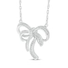 Thumbnail Image 2 of Diamond Double Bow Necklace 1/6 ct tw Sterling Silver 18&quot;