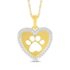 Thumbnail Image 1 of Diamond Heart Paw Print Cutout Necklace 1/8 ct tw 10K Yellow Gold 18&quot;