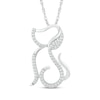 Thumbnail Image 1 of Diamond Dog Swirl Silhouette Necklace 1/10 ct tw Sterling Silver 18&quot;