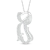 Thumbnail Image 2 of Diamond Dog Swirl Silhouette Necklace 1/10 ct tw Sterling Silver 18&quot;