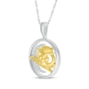 Thumbnail Image 2 of Diamond Owl & Crescent Moon Necklace 1/20 ct tw Sterling Silver & 10K Yellow Gold 18&quot;