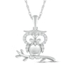 Thumbnail Image 1 of Diamond Owl & Branch Necklace 1/15 ct tw Sterling Silver 18&quot;