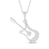 Thumbnail Image 1 of Diamond Guitar Necklace 1/8 ct tw Sterling Silver 18&quot;