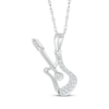 Thumbnail Image 2 of Diamond Guitar Necklace 1/8 ct tw Sterling Silver 18&quot;