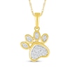 Thumbnail Image 1 of Diamond Tilted Paw Print Necklace 1/15 ct tw 10K Yellow Gold 18&quot;