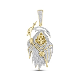 Diamond Santa Muerte Charm 1/3 ct tw 10K Yellow Gold