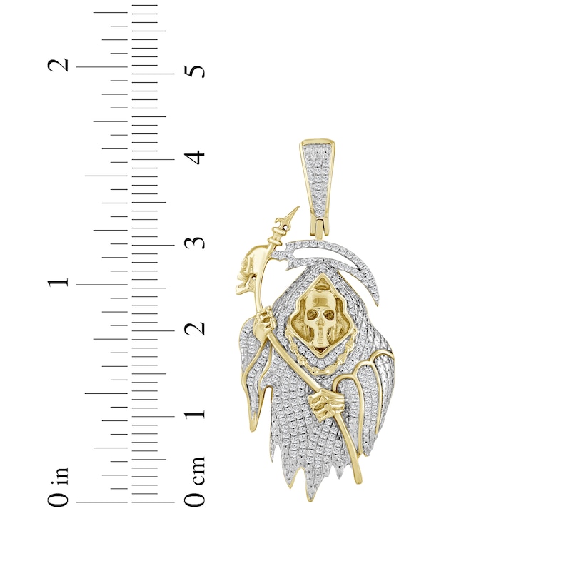 Main Image 3 of Diamond Santa Muerte Charm 1/3 ct tw 10K Yellow Gold