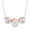 Thumbnail Image 1 of Memories Moments Magic Three-Stone Lab-Grown Diamond Necklace 1-1/2 ct tw 14K Rose Gold 18&quot;