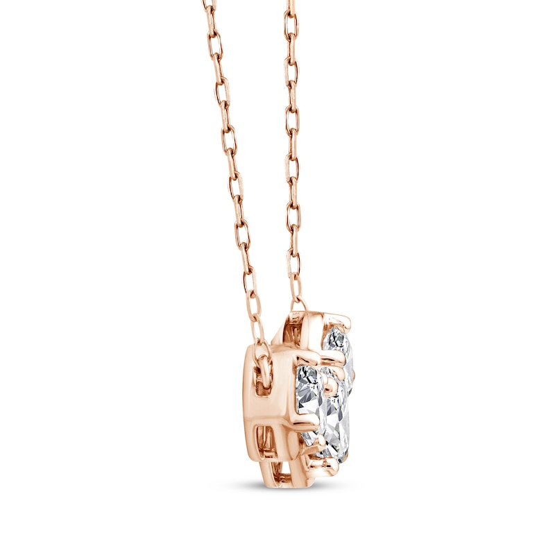 Main Image 2 of Memories Moments Magic Three-Stone Lab-Grown Diamond Necklace 1-1/2 ct tw 14K Rose Gold 18&quot;