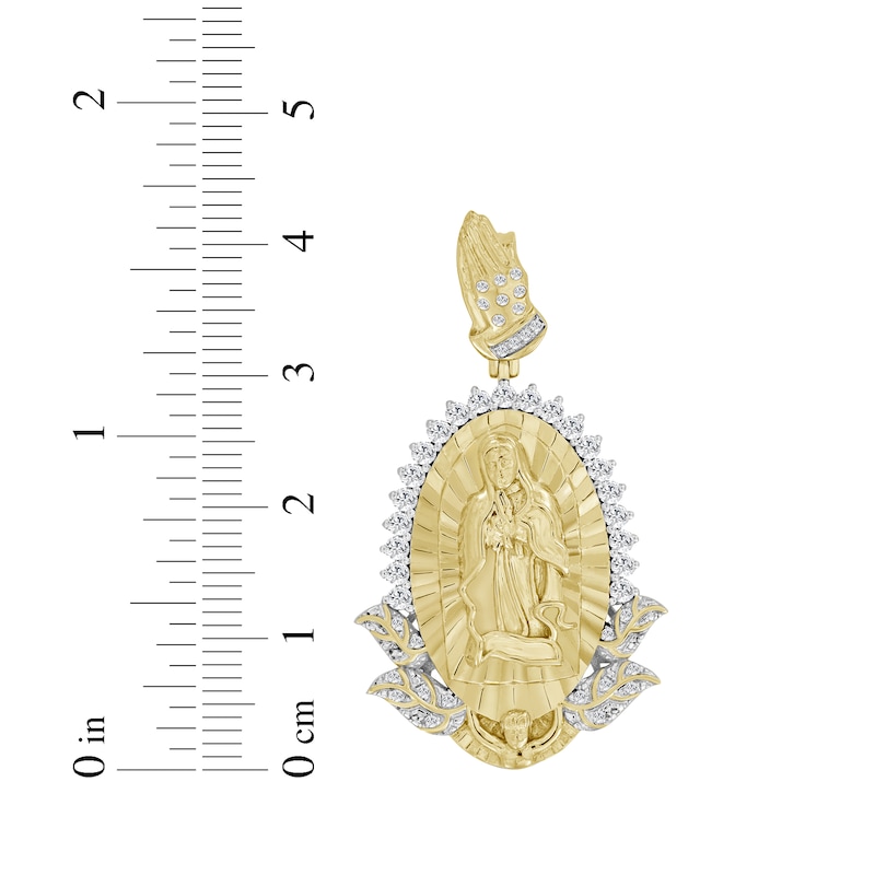 Main Image 3 of Diamond Our Lady of Guadalupe Oval Charm 1/2 ct tw 10K Yellow Gold