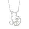 Thumbnail Image 0 of Diamond Cat & Kitten Necklace 1/6 ct tw Sterling Silver 18"