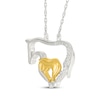Thumbnail Image 1 of Diamond Horse & Colt Necklace 1/20 ct tw Sterling Silver & 10K Yellow Gold 18"