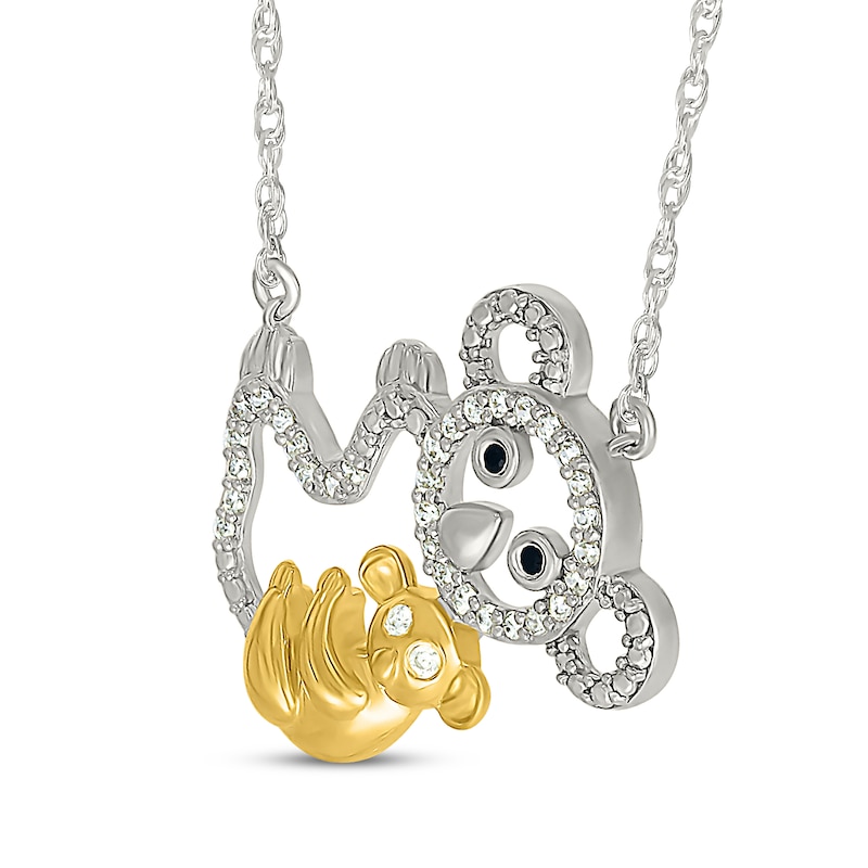 Main Image 2 of Diamond Koala & Baby Necklace 1/6 ct tw Sterling Silver & 10K Yellow Gold 18&quot;