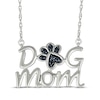 Thumbnail Image 1 of Black Diamond &quot;Dog Mom&quot; Paw Print Necklace 1/20 ct tw Sterling Silver 18&quot;