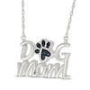 Thumbnail Image 2 of Black Diamond &quot;Dog Mom&quot; Paw Print Necklace 1/20 ct tw Sterling Silver 18&quot;