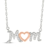 Thumbnail Image 1 of Diamond &quot;Mom&quot; Heart Necklace 1/10 ct tw Sterling Silver & 10K Rose Gold 18&quot;