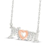 Thumbnail Image 2 of Diamond &quot;Mom&quot; Heart Necklace 1/10 ct tw Sterling Silver & 10K Rose Gold 18&quot;