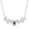 Thumbnail Image 1 of Diamond &quot;Mama&quot; Paw Print Heart Necklace 1/10 ct tw Sterling Silver 18&quot;