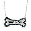 Thumbnail Image 1 of Black Diamond &quot;Dog Mom&quot; Bone Necklace 1/5 ct tw Sterling Silver 18&quot;