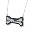 Thumbnail Image 2 of Black Diamond &quot;Dog Mom&quot; Bone Necklace 1/5 ct tw Sterling Silver 18&quot;