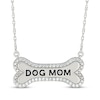 Thumbnail Image 1 of Diamond &quot;Dog Mom&quot; Bone Necklace 1/5 ct tw Sterling Silver 18&quot;