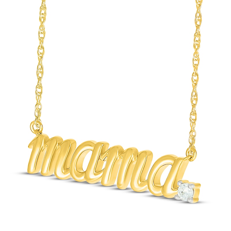 Main Image 2 of Diamond &quot;Mama&quot; Necklace 1/20 ct tw 10K Yellow Gold 18&quot;