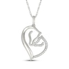 Thumbnail Image 1 of Diamond Horses Heart Necklace 1/20 ct tw Sterling Silver 18&quot;