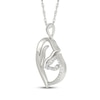 Thumbnail Image 2 of Diamond Horses Heart Necklace 1/20 ct tw Sterling Silver 18&quot;