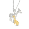 Thumbnail Image 2 of Diamond Mother & Baby Giraffe Necklace 1/20 ct tw Sterling Silver & 10K Yellow Gold 18&quot;