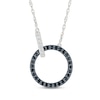 Thumbnail Image 1 of Black & White Diamond Linked Circles Necklace 1/6 ct tw Sterling Silver 18&quot;