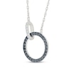 Thumbnail Image 2 of Black & White Diamond Linked Circles Necklace 1/6 ct tw Sterling Silver 18&quot;