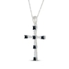 Thumbnail Image 2 of Black & White Diamond Cross Necklace 1/4 ct tw Sterling Silver 18&quot;