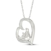 Thumbnail Image 2 of Diamond Polar Bears Tilted Heart Necklace 1/10 ct tw Sterling Silver 18&quot;