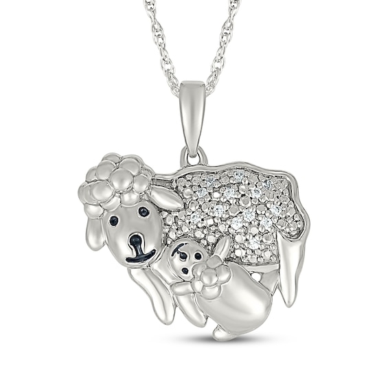 Diamond Sheep Necklace 1/20 ct tw Sterling Silver 18"