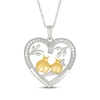 Thumbnail Image 1 of Diamond Heart Ladybugs Necklace 1/15 ct tw Sterling Silver & 10K Yellow Gold 18&quot;