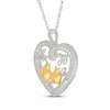 Thumbnail Image 2 of Diamond Heart Ladybugs Necklace 1/15 ct tw Sterling Silver & 10K Yellow Gold 18&quot;