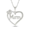 Thumbnail Image 0 of Diamond "Mom" Heart Necklace 1/20 ct tw Sterling Silver 18"