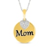 Thumbnail Image 0 of Diamond Heart "Mom" Necklace 1/20 ct tw Sterling Silver & 10K Yellow Gold 18"